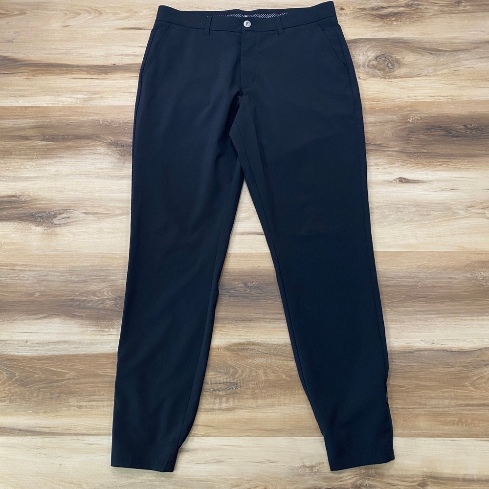 Primo Golf Pants Size 34 Tall Jogger Style Spandex Blend Tapered Fit Black